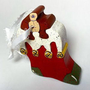 3 pcs Christmas Ornament Wood Puzzle Stocking